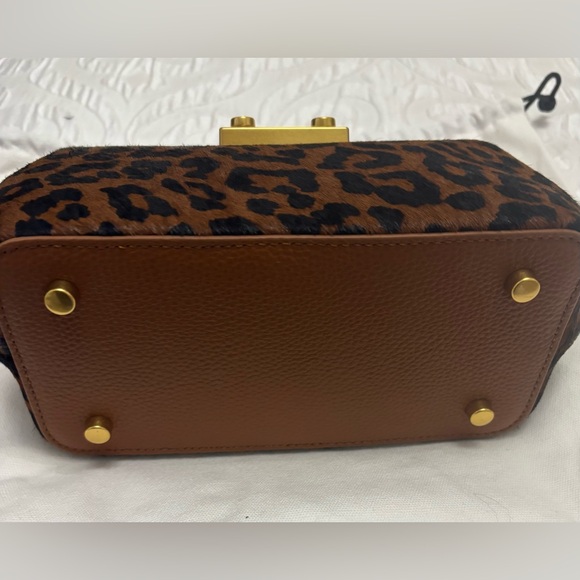Like New Brandon Blackwood Elizabeth Leopard Calf Hair Doctor Satchel Bag - Picture 5 of 8